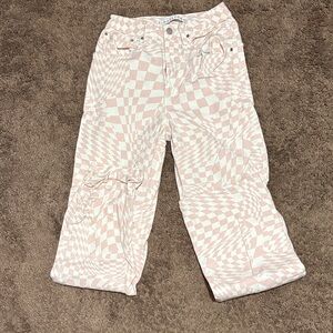 Tinseltown Pink and White Geometric Pants